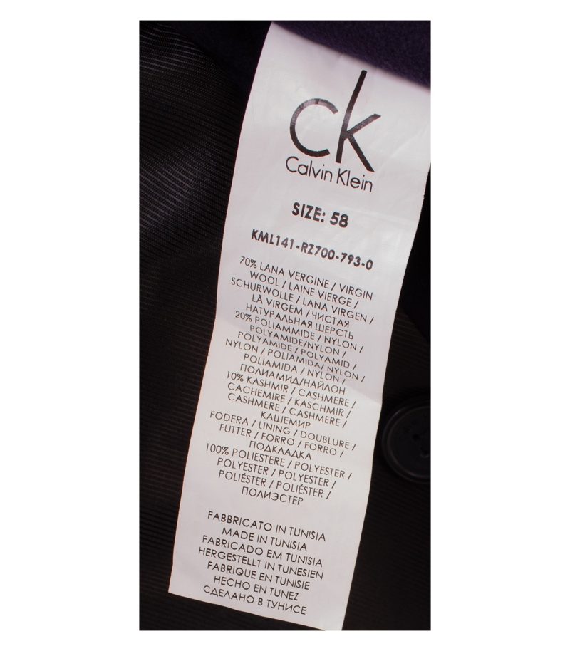 Calvin Klein Herren Mantel Wollmantel Gr. 58 Lila Wolle Kaschmir – Foto 8