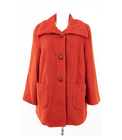 Gerry Weber Damen Mantel Kurzmantel Gr. 44 Rotorange Wolle Mohair Alpaka