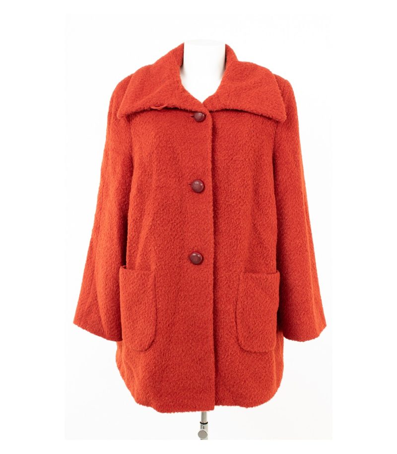 Gerry Weber Damen Mantel Kurzmantel Gr. 44 Rotorange Wolle Mohair Alpaka – Foto 1
