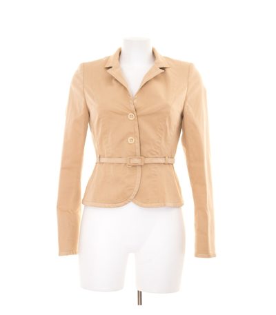 ST.EMILE Damen Blazer Gr. DE 36 Beige Baumwolle