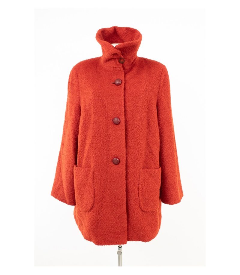 Gerry Weber Damen Mantel Kurzmantel Gr. 44 Rotorange Wolle Mohair Alpaka – Foto 2