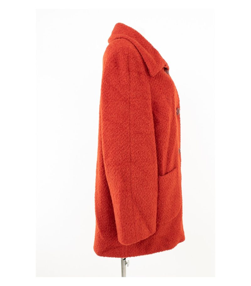 Gerry Weber Damen Mantel Kurzmantel Gr. 44 Rotorange Wolle Mohair Alpaka – Foto 3