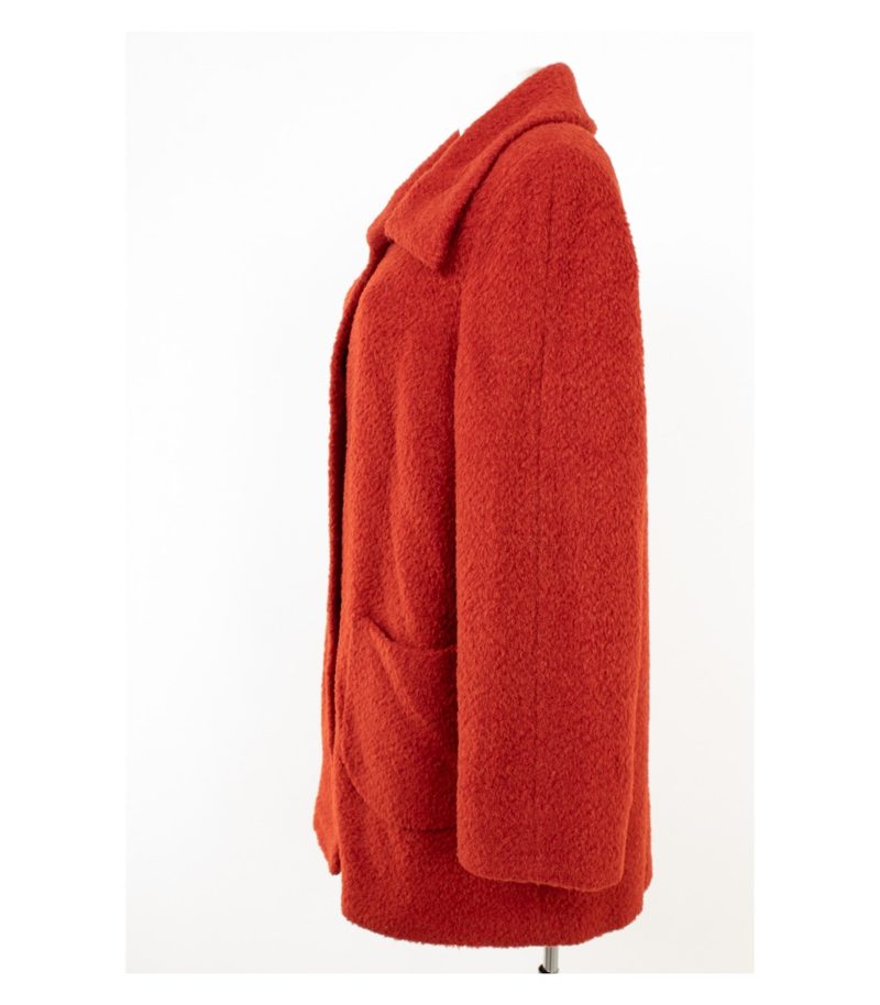 Gerry Weber Damen Mantel Kurzmantel Gr. 44 Rotorange Wolle Mohair Alpaka – Foto 4