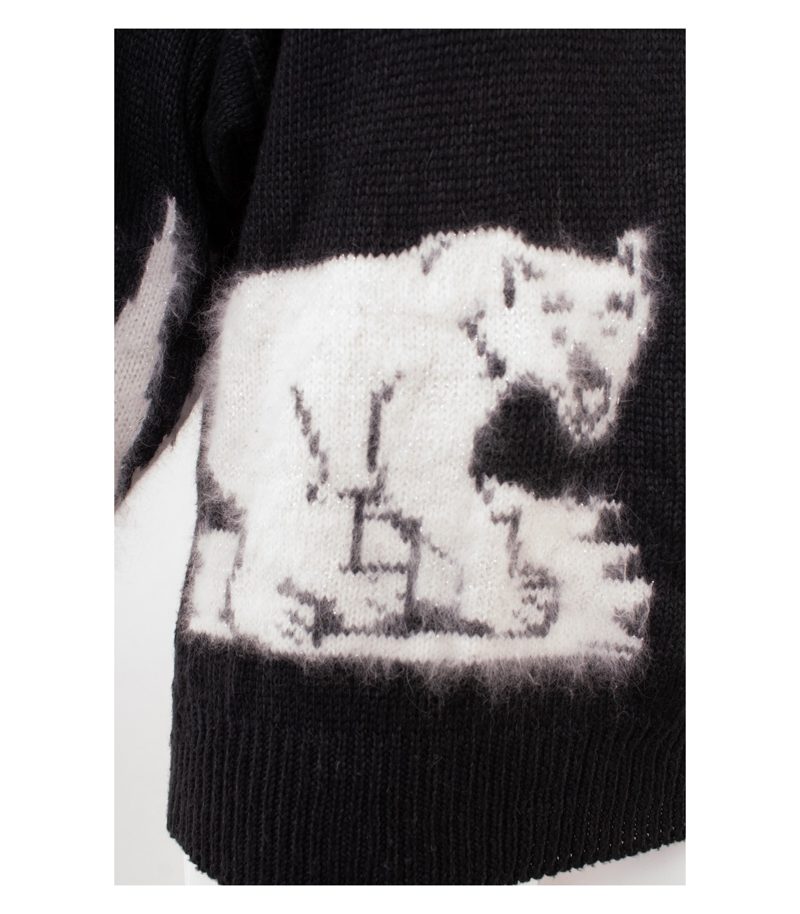mfc Damen Pullover Eisbär Gr. M (Geschätzt gemessen) Schwarz Angora Wolle – Foto 5