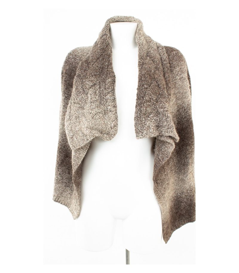 apriori Damen Strickjacke Cardigan Anteil Gr. 34 Braun Beige Wolle Alpaka – Foto 1