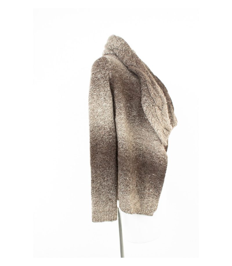 apriori Damen Strickjacke Cardigan Anteil Gr. 34 Braun Beige Wolle Alpaka – Foto 3