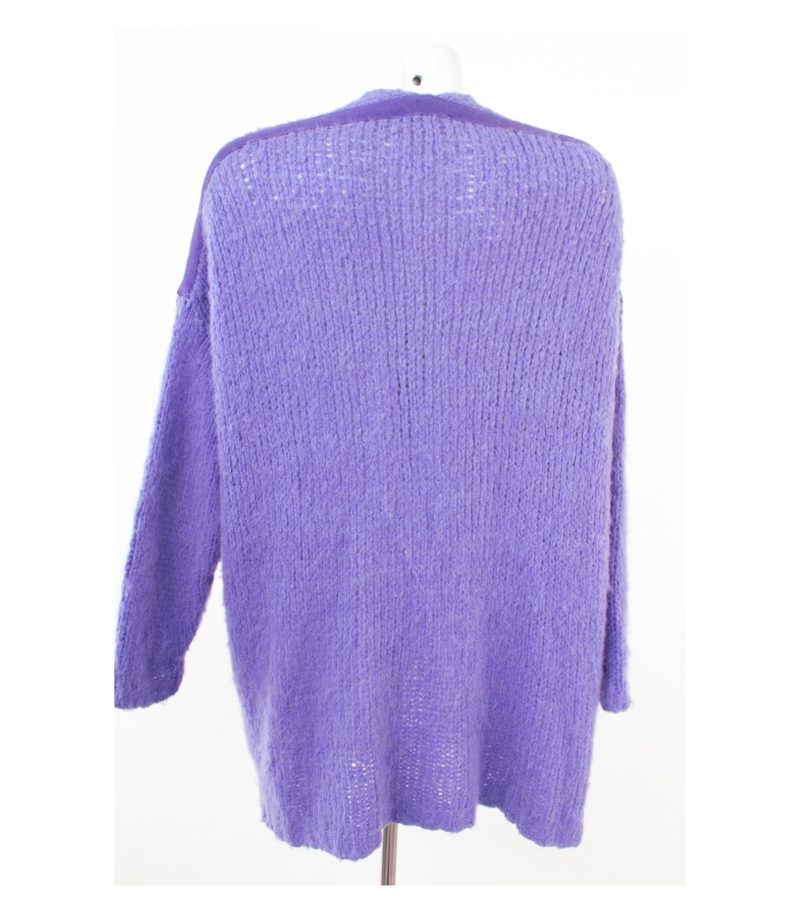 American Vintage Damen Strickjacke Cardigan Oversized Gr. XS/S Lila Alpaka Wolle – Foto 4