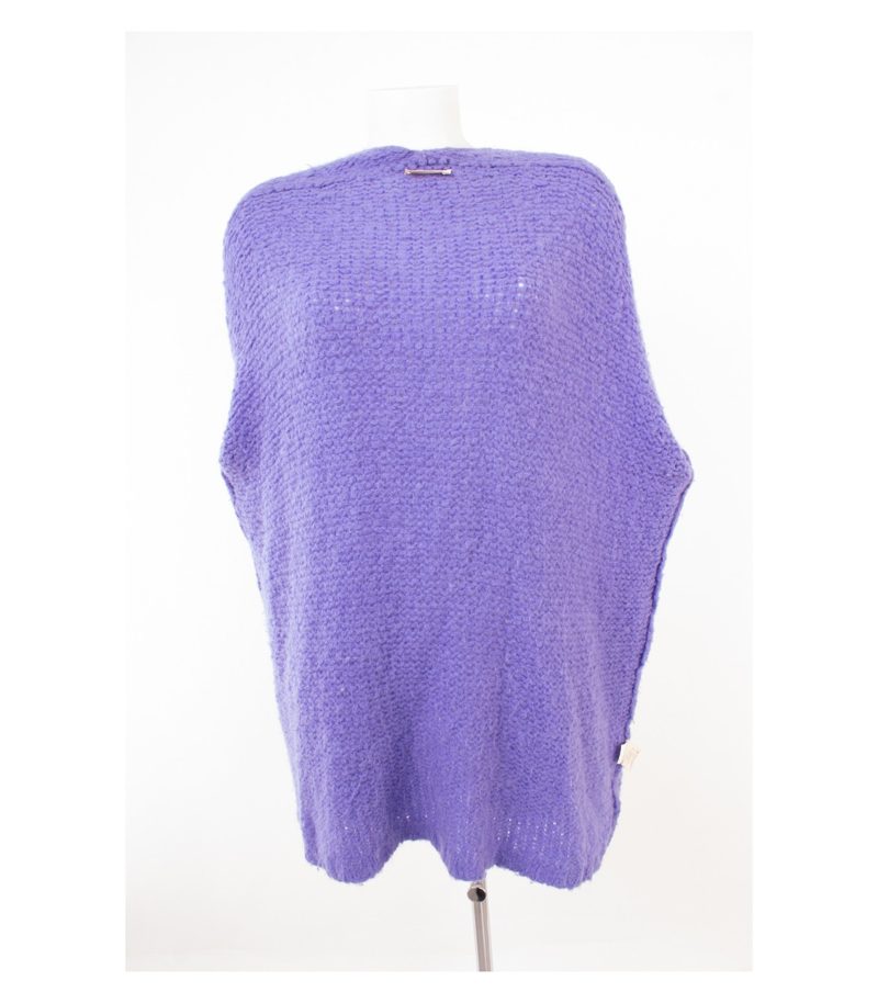 American Vintage Damen Strickjacke Cardigan Oversized Gr. XS/S Lila Alpaka Wolle – Foto 6