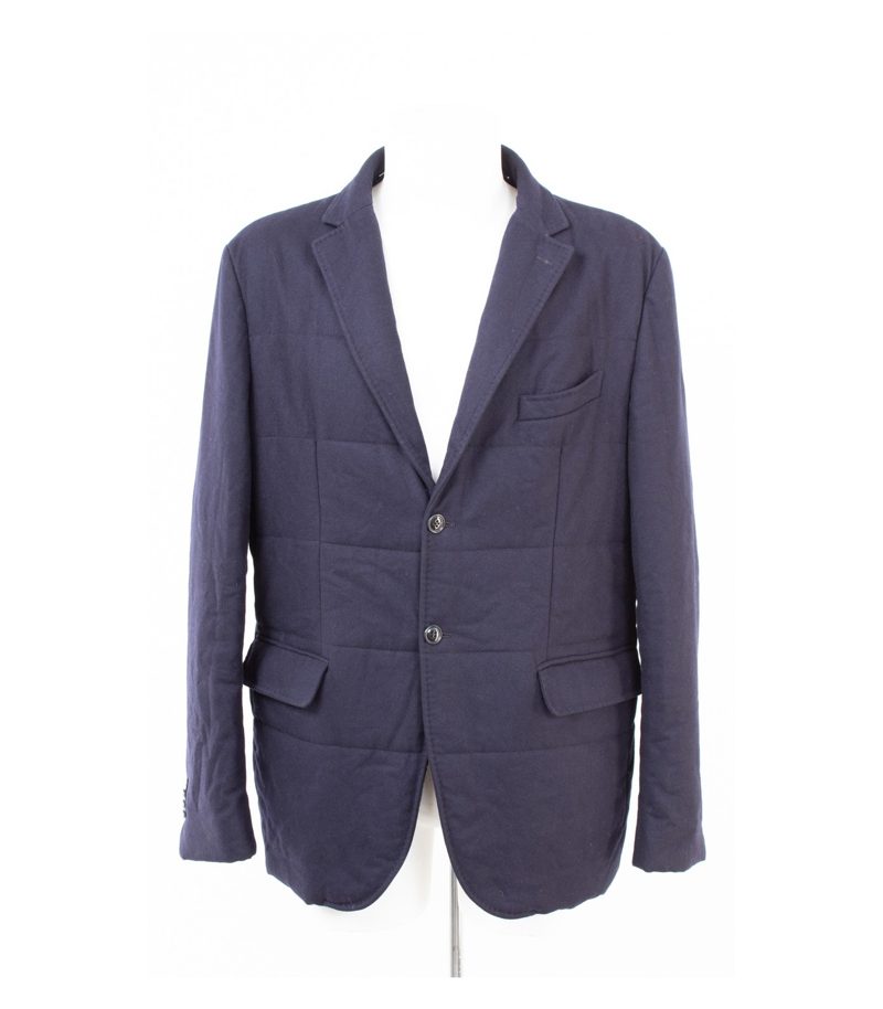 Boggi Milano Herren Sakko Stepp-Blazer Flannel Gr. 54 Blau Wolle – Foto 1
