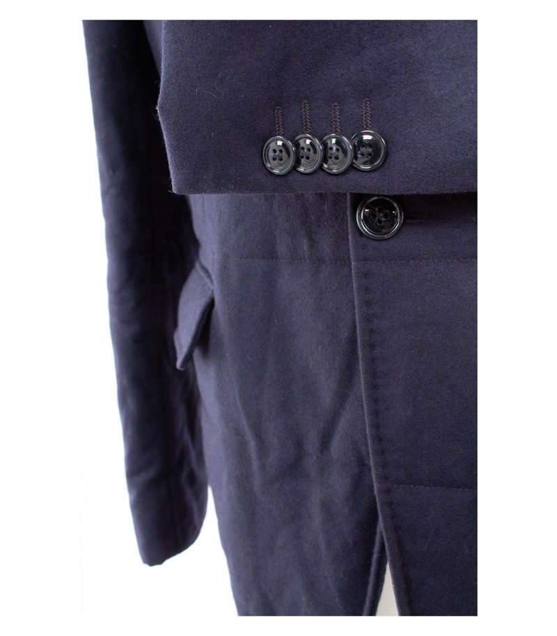 Boggi Milano Herren Sakko Stepp-Blazer Flannel Gr. 54 Blau Wolle – Foto 5