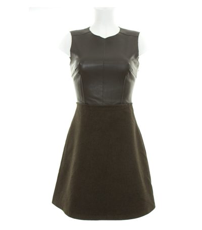 ZARA Damen Kleid Etuikleid Gr. XS A-Linie Oliv