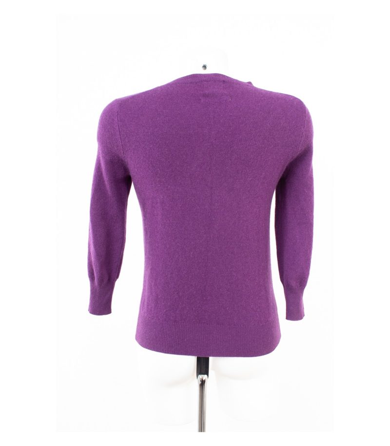 Zara Damen Strickjacke Cardigan 100% Rundhals Weich Gr. S Lila Knit Kaschmir – Foto 4