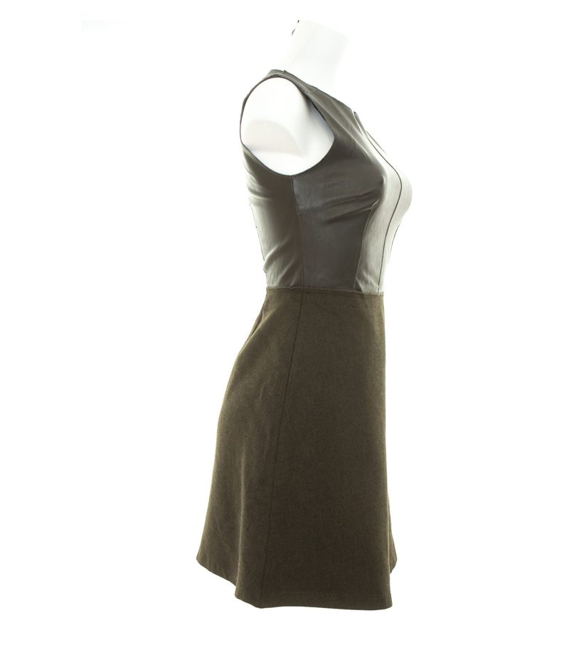 ZARA Damen Kleid Etuikleid Gr. XS A-Linie Oliv – Foto 2