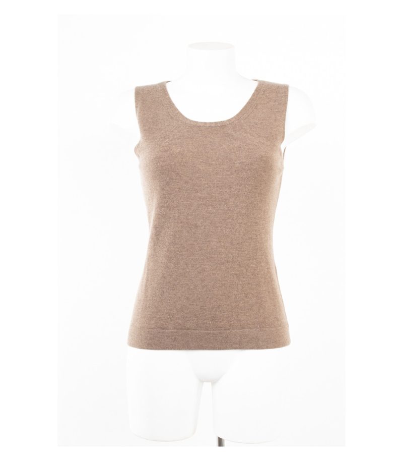 Maendler München Stricktop Damen Top Rundhals Weich Gr. 38 Braun Wolle Kaschmir – Foto 1