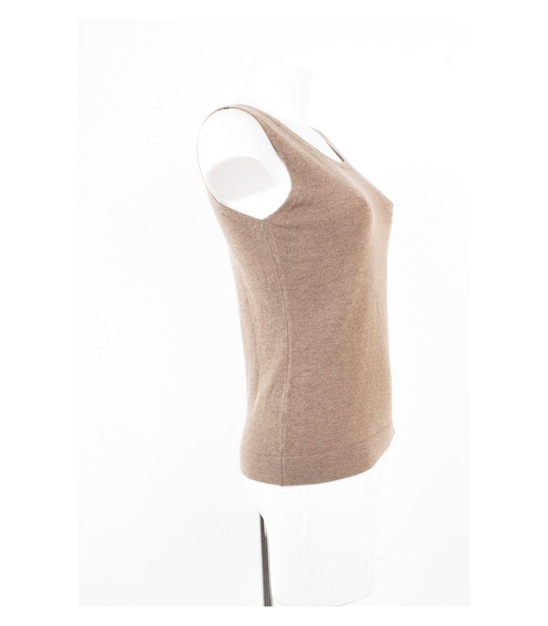 Maendler München Stricktop Damen Top Rundhals Weich Gr. 38 Braun Wolle Kaschmir – Foto 2
