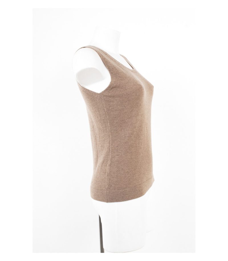 Maendler München Stricktop Damen Top Rundhals Weich Gr. 38 Braun Wolle Kaschmir – Foto 3