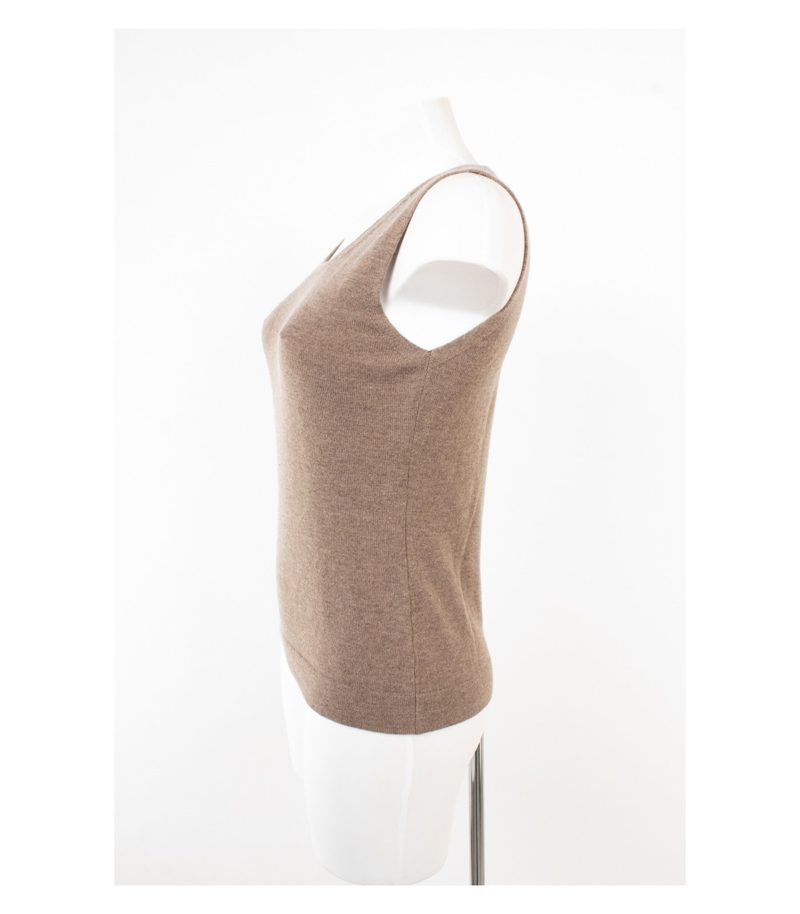 Maendler München Stricktop Damen Top Rundhals Weich Gr. 38 Braun Wolle Kaschmir – Foto 4