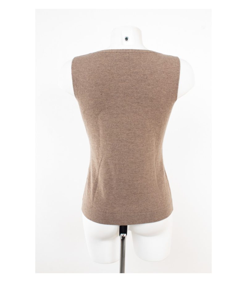 Maendler München Stricktop Damen Top Rundhals Weich Gr. 38 Braun Wolle Kaschmir – Foto 5