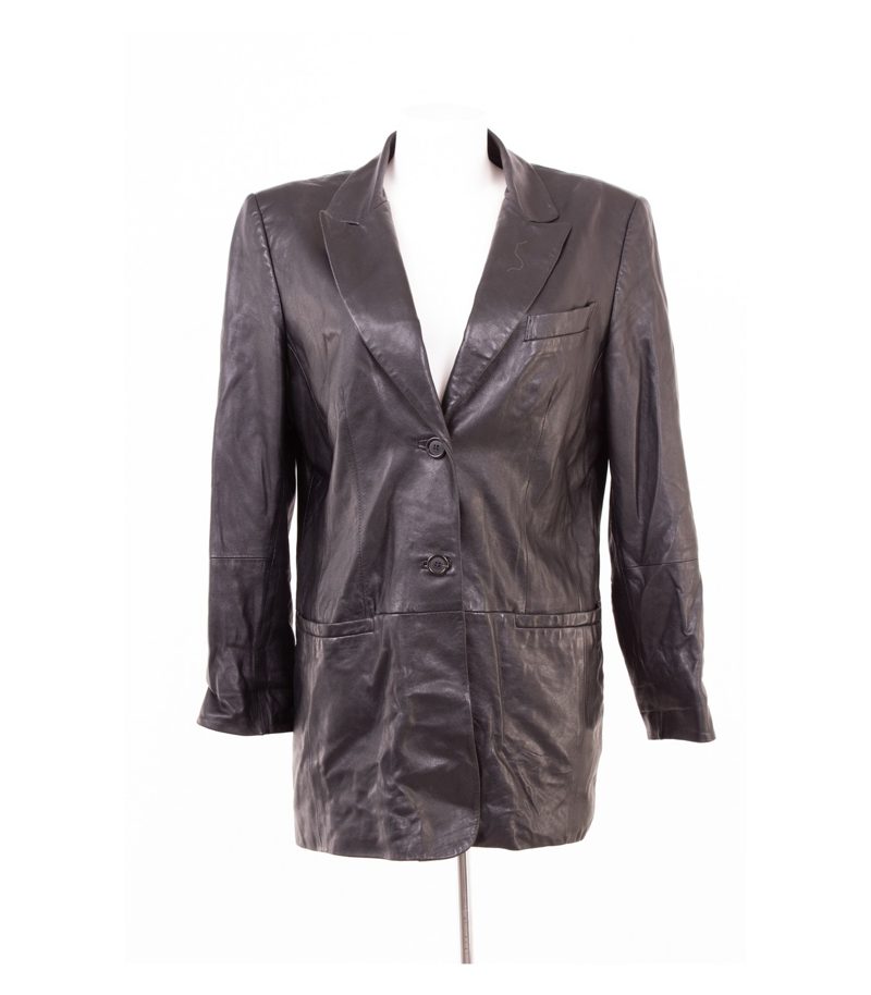 Polar Leder Damen Jacke Lederblazer Vintage Gr. 40 Schwarz Leder – Foto 1