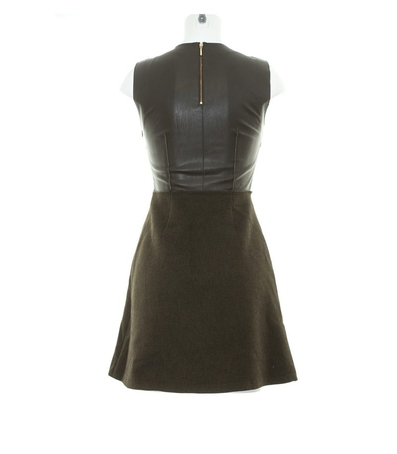 ZARA Damen Kleid Etuikleid Gr. XS A-Linie Oliv – Foto 3