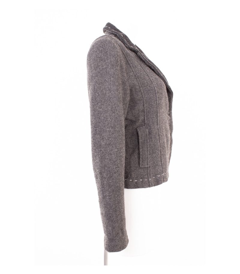 IQ+ Berlin Damen Blazer Janker Walk Gr. 38 Grau Wolle Viskose – Foto 2