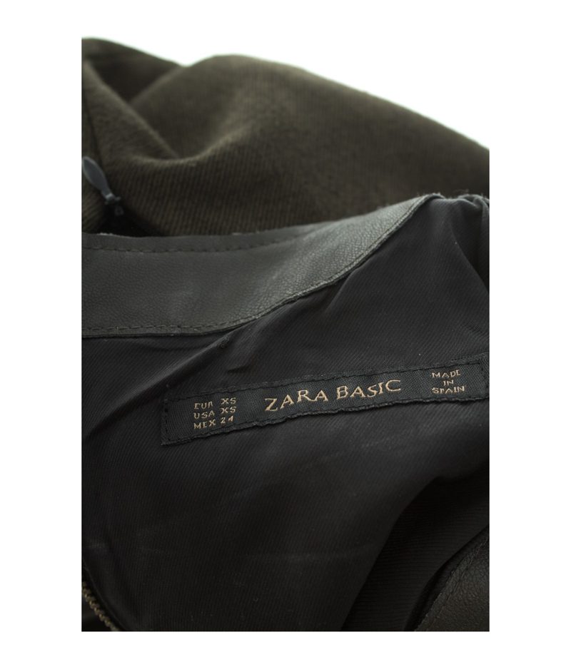 ZARA Damen Kleid Etuikleid Gr. XS A-Linie Oliv – Foto 4