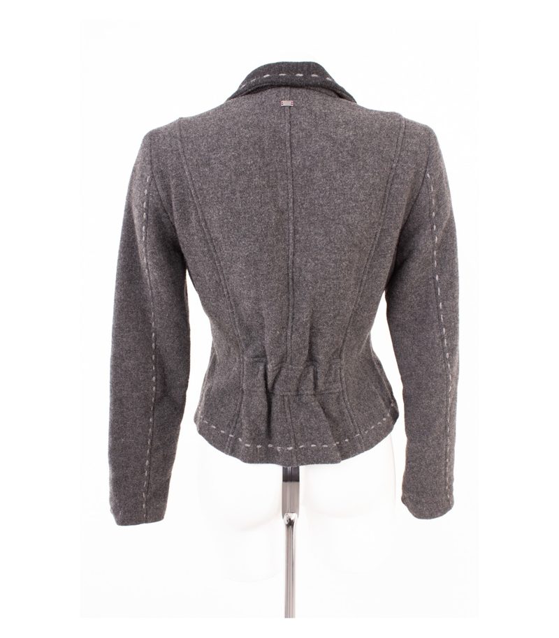 IQ+ Berlin Damen Blazer Janker Walk Gr. 38 Grau Wolle Viskose – Foto 4