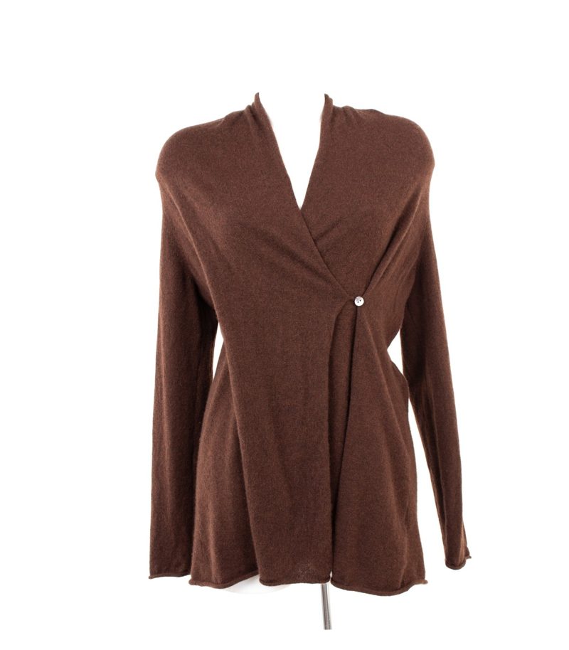 SOMERS Damen Strickjacke Wickel Gr. DE 44 (Geschätzt gemessen) Braun Kaschmir – Foto 1