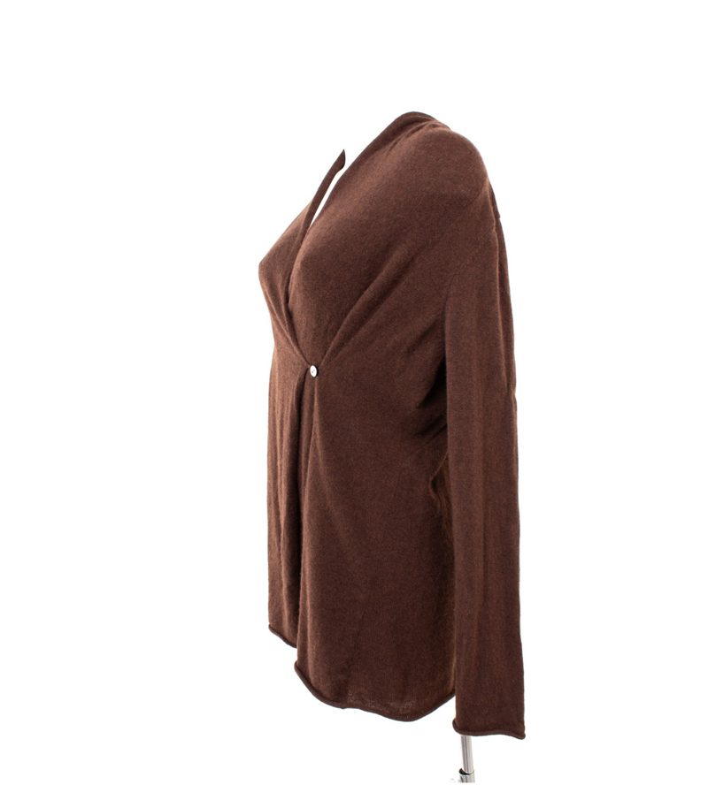 SOMERS Damen Strickjacke Wickel Gr. DE 44 (Geschätzt gemessen) Braun Kaschmir – Foto 3