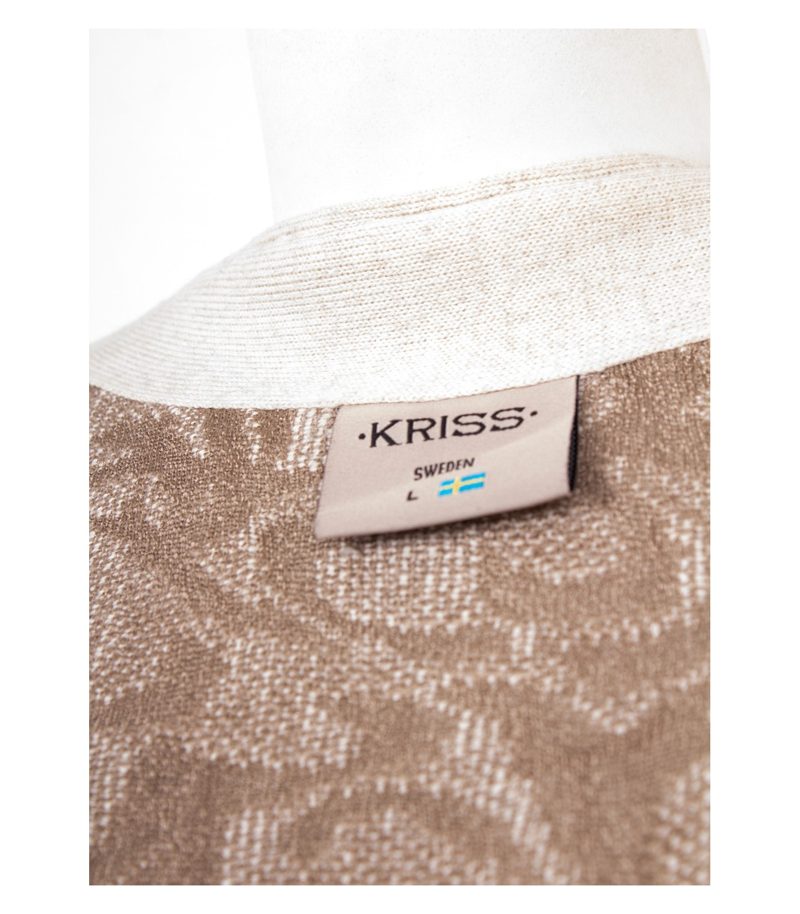 KRISS SWEDEN Damen Strickmantel Cardigan Strukturstrick Lang Gr. L Beige – Foto 7