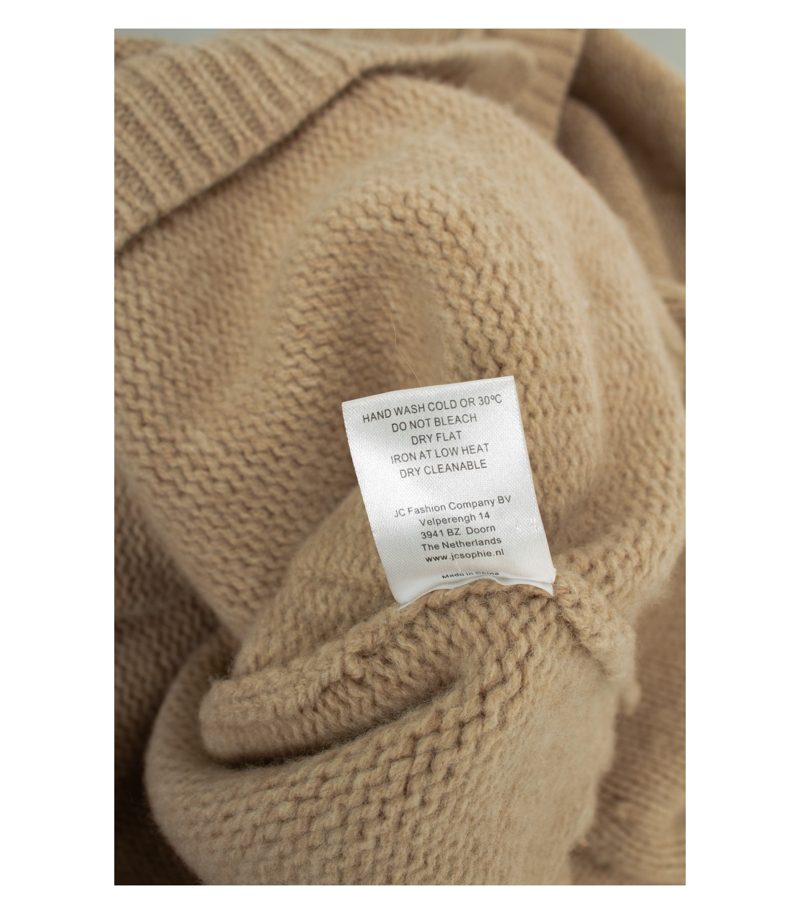 JcSophie Damen Strickjacke Cardigan Merinowolle RWS Taschen Gr. L Beige – Foto 8