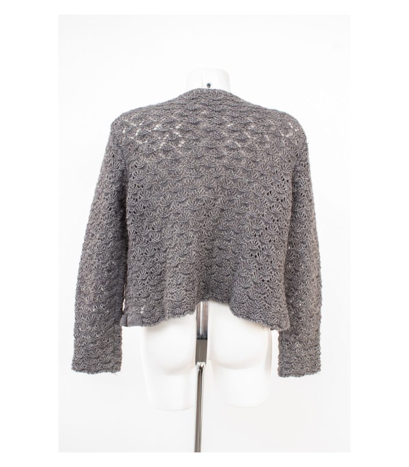 Tendresse Bolero Damen Strickjacke Rüschen Gr. L Grau Mohair Alpaka – Foto 4
