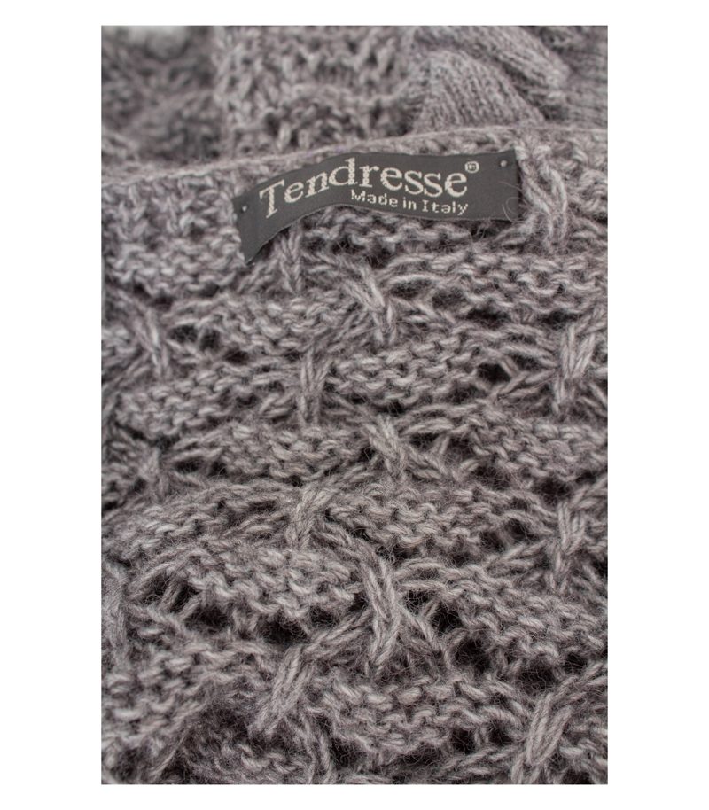 Tendresse Bolero Damen Strickjacke Rüschen Gr. L Grau Mohair Alpaka – Foto 6