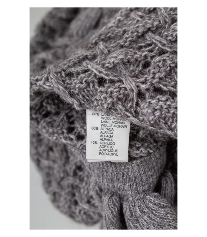 Tendresse Bolero Damen Strickjacke Rüschen Gr. L Grau Mohair Alpaka – Foto 8