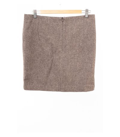 Marc O'Polo Damen Rock Wollrock Meliert Mini Business Gr. 38 Braun Wolle