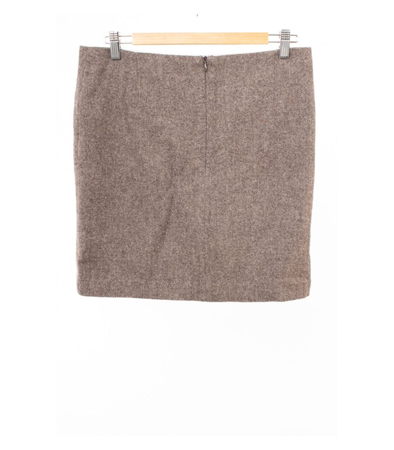Marc O'Polo Damen Rock Wollrock Meliert Mini Business Gr. 38 Braun Wolle – Foto 1