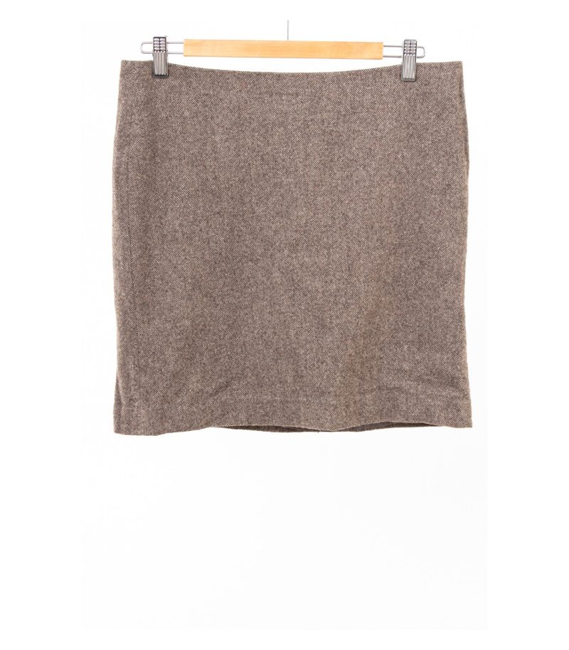 Marc O'Polo Damen Rock Wollrock Meliert Mini Business Gr. 38 Braun Wolle – Foto 2