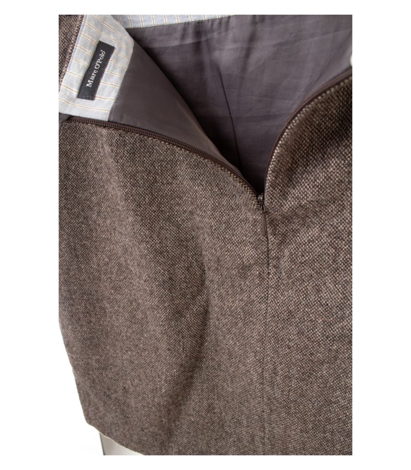 Marc O'Polo Damen Rock Wollrock Meliert Mini Business Gr. 38 Braun Wolle – Foto 3