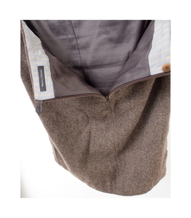 Marc O'Polo Damen Rock Wollrock Meliert Mini Business Gr. 38 Braun Wolle – Foto 4