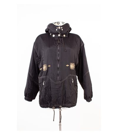 Sportalm Damen Jacke Schlupfjacke Vintage Ski Stickerei Austria Gr. 36 Schwarz