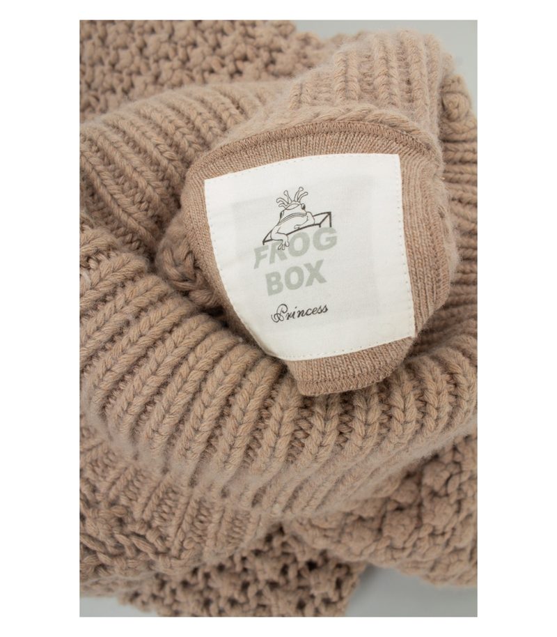 Frog Box Damen Strickkleid Grobstrick Rollkragen Gr. S Beige Wolle – Foto 6