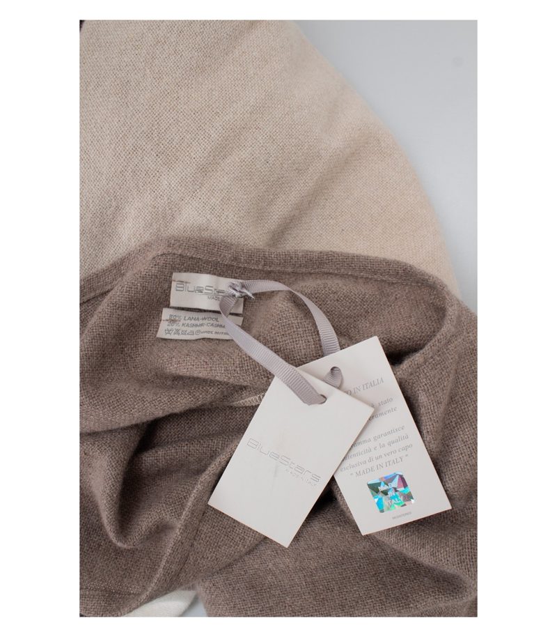 BlueStars Damen Poncho Cape Colorblock Gr. Einheitsgröße Braun Wolle Kaschmir – Foto 5