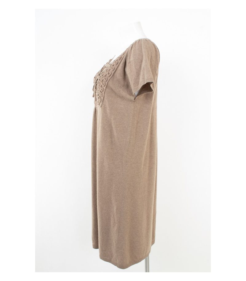 Donna Lane Damen Kleid Strickkleid Merinowolle Gr. XXL Beige Kaschmir – Foto 3