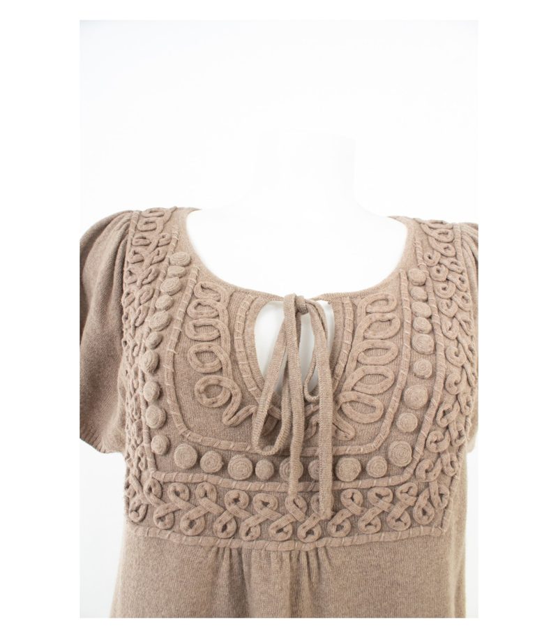 Donna Lane Damen Kleid Strickkleid Merinowolle Gr. XXL Beige Kaschmir – Foto 5