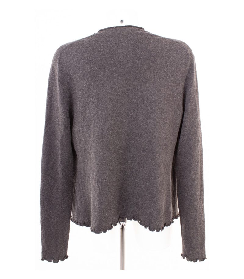 Damen Cardigan Strickjacke Gr. 38 (Geschätzt) Grau Seide Kaschmir – Foto 4
