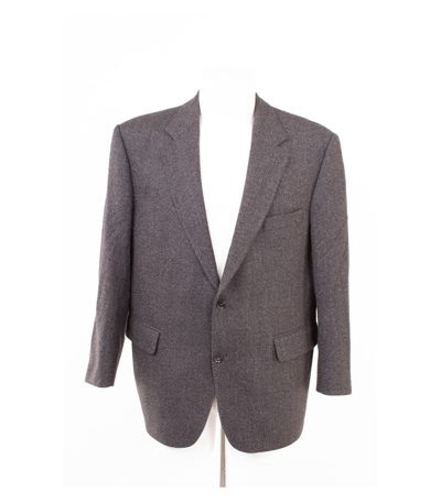 Burberry London Herren Sakko Blazer Fischgrat Gr. 26 (Kurzgröße) Grau Wolle