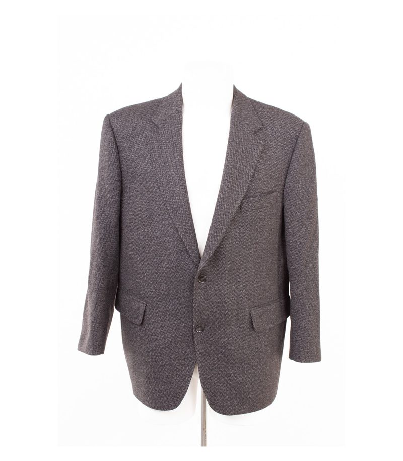Burberry London Herren Sakko Blazer Fischgrat Gr. 26 (Kurzgröße) Grau Wolle – Foto 1