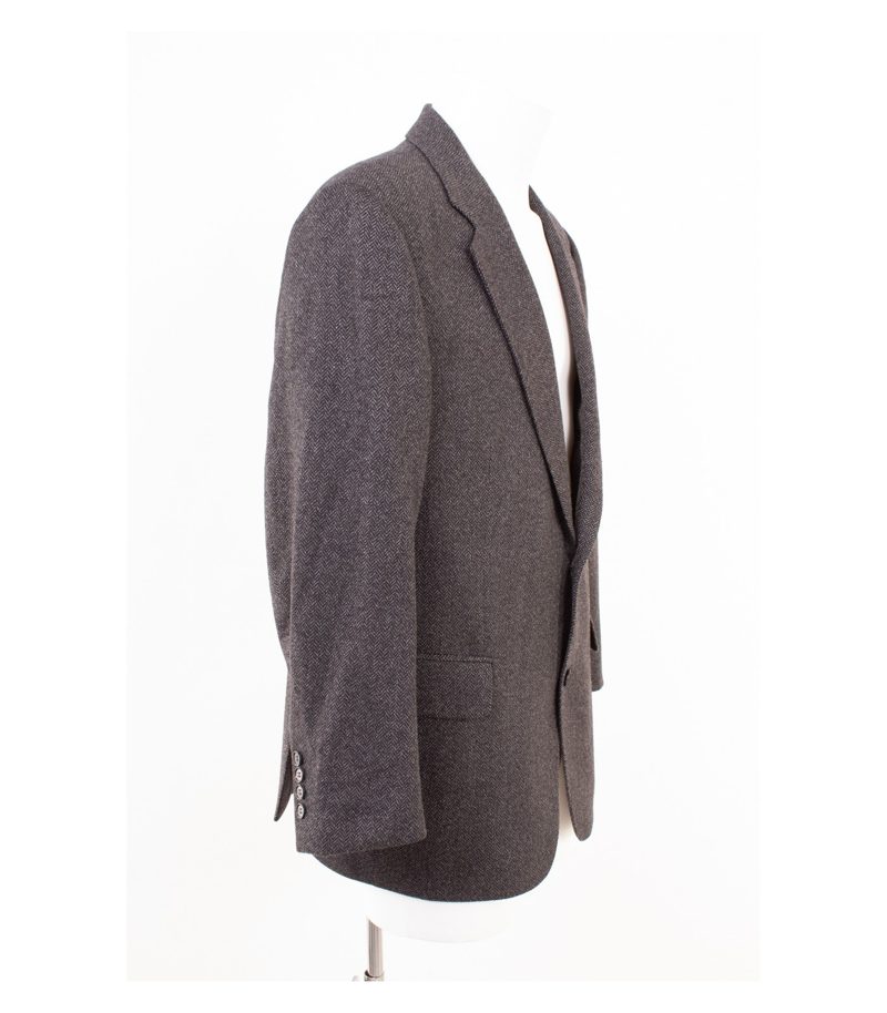 Burberry London Herren Sakko Blazer Fischgrat Gr. 26 (Kurzgröße) Grau Wolle – Foto 2
