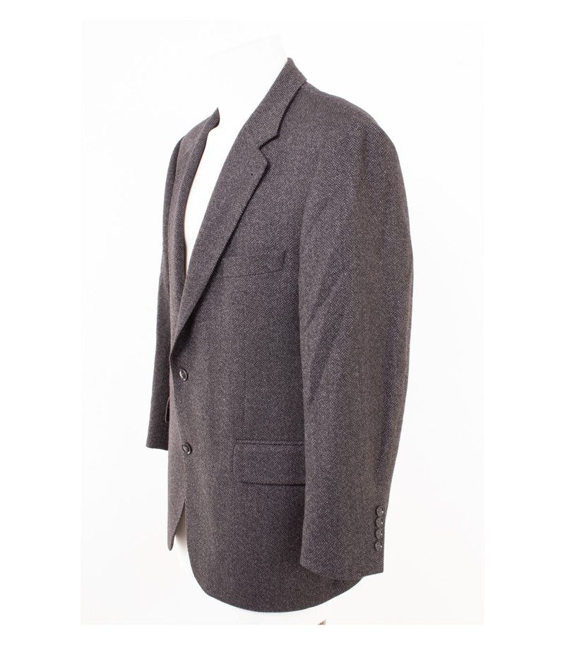Burberry London Herren Sakko Blazer Fischgrat Gr. 26 (Kurzgröße) Grau Wolle – Foto 3