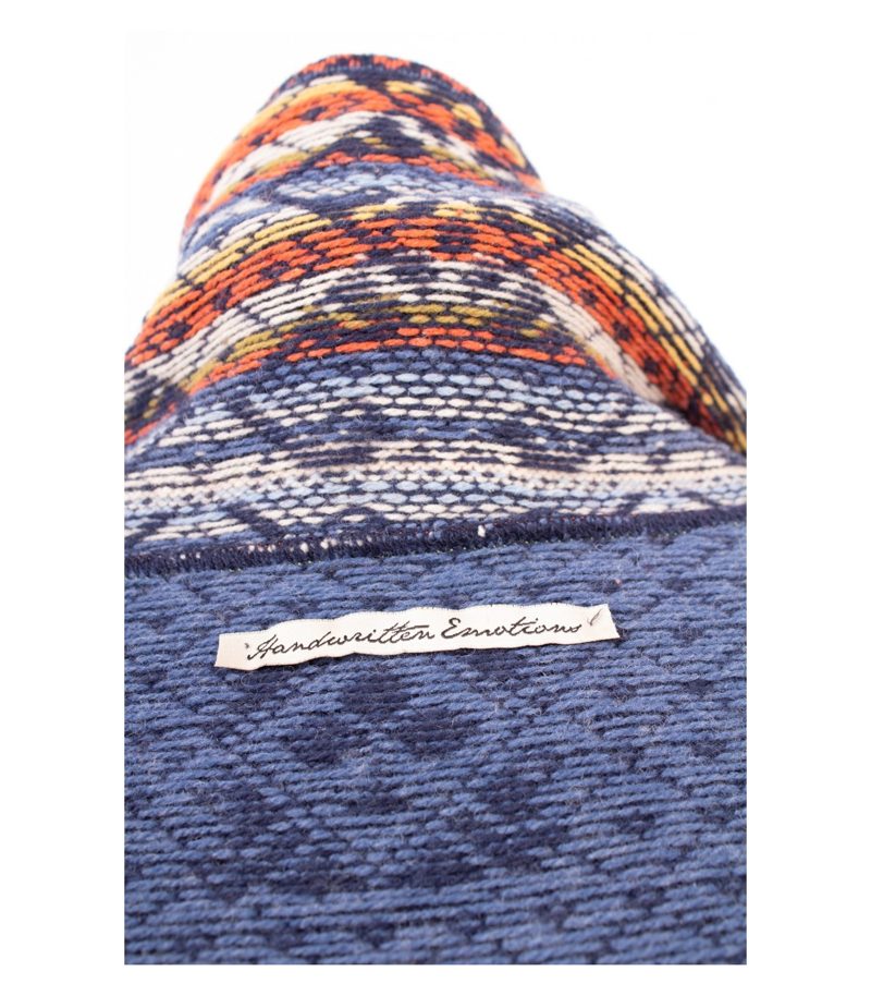 IVKO Damen Strickjacke Longjacke Muster Reißverschluss Gr. 38 Marineblau Wolle – Foto 7
